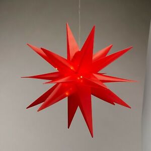 Estrella de Navidad LED Ø 35CM In&outdoor Timer Blanco Rojo Iluminación Batería