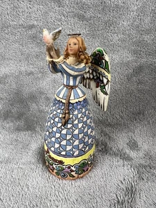 Nicht mehr produziert 5" Jim Shore Friedensengel hält eine Taube Minifigur 2006 - Bild 1 von 6