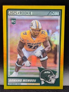 2025 Panini Score Armand Membou RC Gold Zone #'d /50 Jets Mizzou #70 NM  - Picture 1 of 3