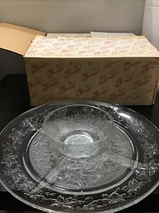 Princess House Fantasia Round Divided Relish Appetizer Tray w/ Bowl NIB #910 - Picture 1 of 3