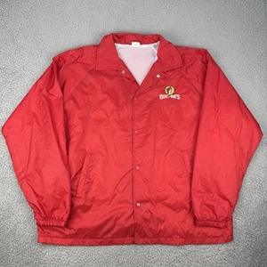 BUC-EES Windbreaker Mens XXL Red Lined Coach’s Jacket Snaps Augusta Sportswear - Picture 1 of 13