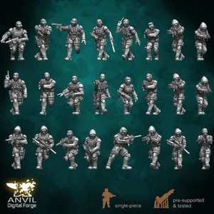 Anvil HiTech Sneaking Suits 28/32mm 3D Resin Miniatures Single-Piece - Picture 1 of 15