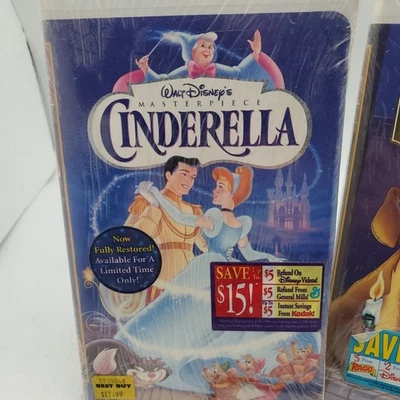 Disney Cinderella & Lady and the Tramp VHS - New Sealed - Image 1 of 4