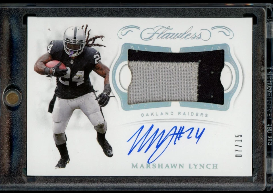 2018 Panini Flawless Marshawn Lynch /15 Patch Auto - Image 1 of 2