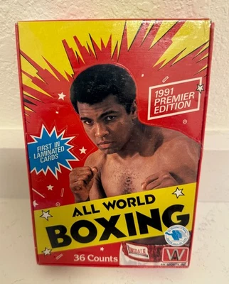 1991 ALL WORLD BOXING Cards Premier Edition FACTORY SEALED Box 36 Packs NEW- ALI - Image 1 of 3
