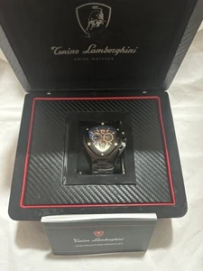 New/Tested/Authentic Black and Gold Tonino Lamborghini Spyder watch TL 3104 - Picture 1 of 19