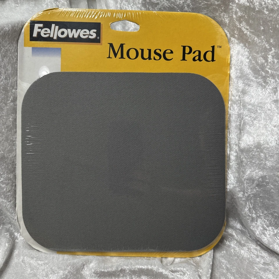 OG Vintage 1998 USA Fellowes Mouse Pad Trademark Silver /grey Computer Pre- Y2K - Image 1 of 4