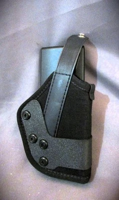 Funda de trabajo Tío Mikes doble retención, mano derecha para autos S&W 9 mm, 0,40, etc. Foto 1 de 4