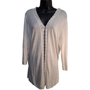 Cárdigan LOFT Blanco Frente Abierto XL Ligero Fino Adelgazante Encaje Recortado Informal - Imagen 1 de 11