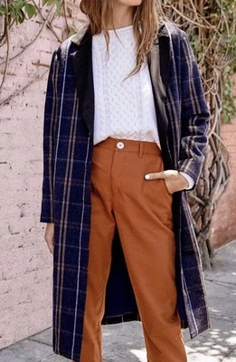 Abrigo a Cuadros Amour Vert Kaylyn Mezcla Lana Talla XS Preppy Dinero Antiguo Nuevo con Etiquetas Foto 1 de 4