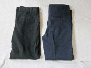 LOT OF 2 CHAPS BOYS TWILL UNIFORM PANTS SZ 14 SLIM EUC - Picture 1 of 7
