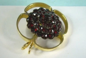 14K Custom-Made Pendant/Brooch w/ Antique Bohemian Garnet Pin Center, 15.1g - Picture 1 of 10