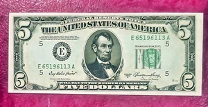 1950-A $5 RICHMOND, VIRGINIA FEDERAL RESERVE NOTE - SUPER GEM CRISP NEW - Picture 1 of 2