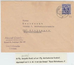 Ricevuta postale AM - 25 Pfg. Amer. Stampa come EF su telecomando affrancato - Foto 1 di 1