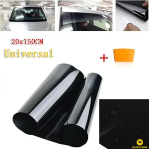 Car Sun Visor Strip Tint Film Front Windshield UV Shade Banner Gloss Black 8x60" - Picture 1 of 12