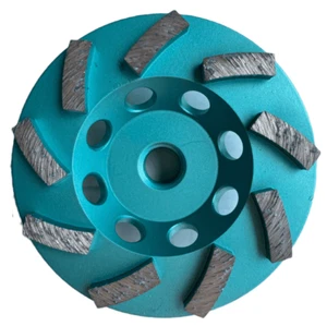 4 inch Diamond Cup Wheel Swirl Single Row Grind Concrete, 7/8"-11 Threaded Arbor - Picture 1 of 7