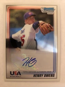 2010 BOWMAN CHROME HENRY OWENS USA BASEBALL AUTOGRAPH ROOKIE WR16 #'D 12/99 - Picture 1 of 2