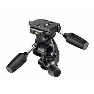 Cabezal de trípode MANFROTTO 3 vías panorámica/inclinable con placa de liberación rápida RC4. ¡Nunca usado!! - Imagen 1 de 1