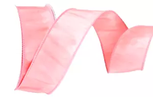 Light Pink Faux Dupioni Silk 1.5" by 2 yd Offray Wired Ribbon Easter Spring - Picture 1 of 2