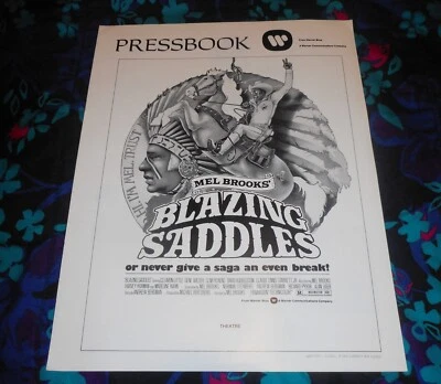 BLAZING SADDLES -ORIGINAL PRESSBOOK - 1974 - MEL BROOKS - UNCUT/UNFOLDED - Image 1 of 4