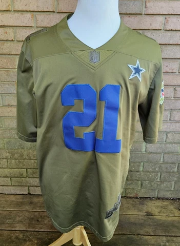 Nike On Field Dallas Cowboys Ezekiel Elliot #21 Salute To Service Jersey Size M Cover