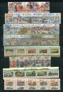 9 Australia stamp Strips! First Fleet, Colonial, Snowy River and More! MNH - Picture 1 of 5
