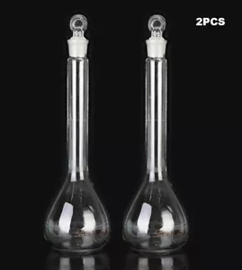 2pcs 100mL Borosilicate Glass Volumetric Flask with Stopper Free Shipping - Picture 1 of 6