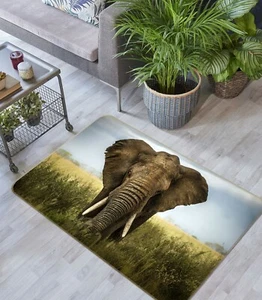 3D Wiese Elefant A477 Tier Spiel Rutschfest Matte Elegant Foto Teppich Amy - Bild 1 von 5