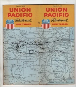 Union Pacific Railroad Time Tables September 12, 1965 - Picture 1 of 2