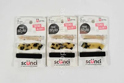 3 Pks SCUNCI Salon Clips - Real Style - Trend Alert - 70378 = 9 Total - Image 1 of 3
