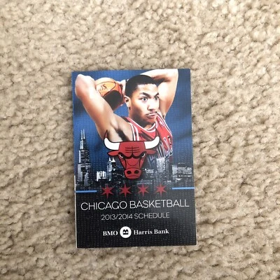 2013-14 Chicago Bulls Basketball Pocket Schedule Derrick Rose - Image 1 of 4