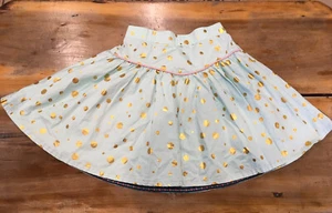 Matilda Jane Hello Lovely Gilded Greens Skirt Aqua Metallic Gold Polka Dot 12 - Picture 1 of 7
