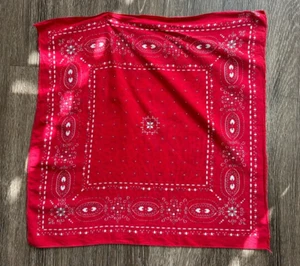 Bandana Vintage Rosso Colore Veloce 100% Cotone Elefante Tronchetto Fino 18,5" x 18" Hankie - Foto 1 di 4