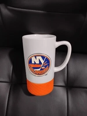 Taza de café grande New York Islanders NHL 20 oz Stein cerámica metal logotipo Foto 1 de 4