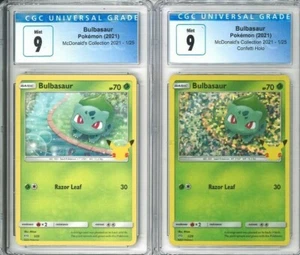 Bulbasaur Confetti Holo CGC 9 MT McDonald's Pokemon 2021 1 de 25 +Estándar ~PSA - Imagen 1 de 2