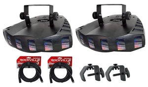 2 Chauvet DJ DERBY X DMX-512 Multi Colored Derby Club Light Effect+Cables+Clamps - Picture 1 of 12