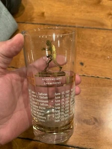 Sport Kings Boxing Heavyweight Champions Glass 1951 Joe Louis Jack Dempsey - Picture 1 of 4