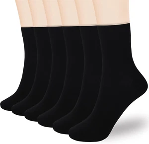 Women'S Thin Cotton Socks 6-Pairs Gift Box Soft Bootie Dress above Ankle Crew So - Picture 1 of 12