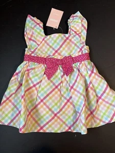 NWT Infants 3-6 Gymboree BABY SEAHORSE Cotton Plaid 2-pc DRESS & DIAPER COVER - Picture 1 of 3
