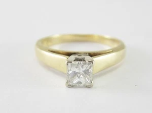 BEAUTIFUL LADIES 14K SOLITAIRE PRINCESS CUT DIAMOND ENGAGEMENT RING 0.31CT 2.8G - Bild 1 von 8