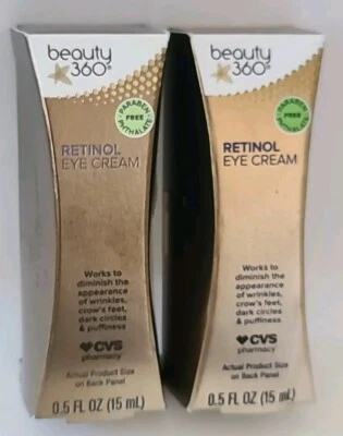( LOT OF 2 ) RETINOL  EYE CREAM 0.5 fl.oz./15 mL  Wrinkles, Dark Circles , Puffi - Image 1 of 4