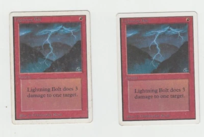 2x  Lightning Bolt *Unlimited* MTG Magic the Gathering Additional card ship free - Image 1 of 2