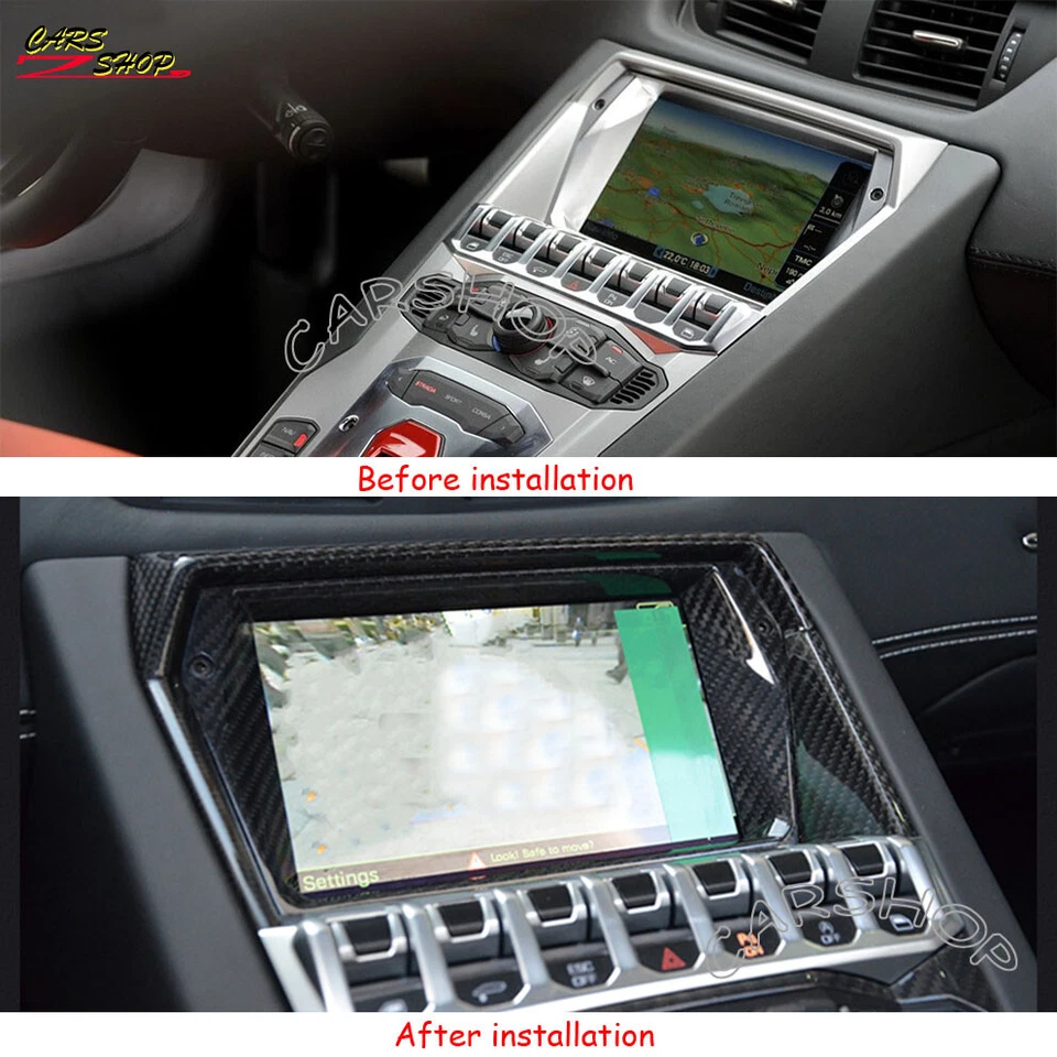 Consola de fibra de carbono para Lamborghini Aventador LP700 pantalla de navegación moldura Foto 1 de 3