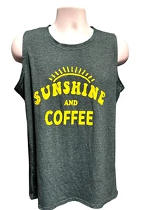 CCCC Sunshine and Coffee Graphic Screen Print Sleeveless Mens Tank Top Size XL - Picture 1 of 6
