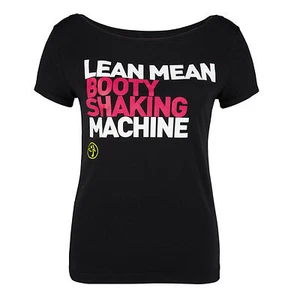 ZUMBA Lean Mean Booty Shaking Machine black pink tshirt mens womens 0 - 6 NWT - Picture 1 of 10