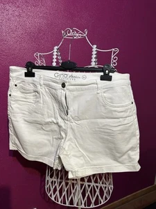 Gina Denim Boyfriend Jeans Shorts Weiß Größe 44 White Hotpants - Bild 1 von 2