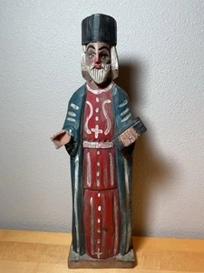 Carved Wooden Religious Santo Saint Statue Folk Art Figure - 15” Tall - Picture 1 of 13