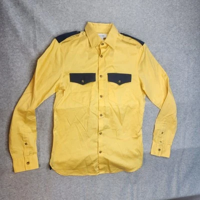 Button-Up Calvin Klein Slim-Fit Aspen Gold Sateen Dress Shirt Xs - Image 1 of 4