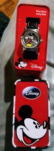 Woman Disney Classic Mickey Mouse Black Strap Watch M.Z. Berger Brand New - Picture 1 of 4