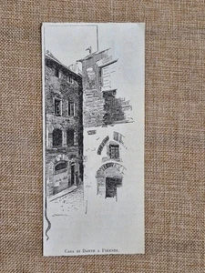 Florenz um 1900 Haus von Dante Alighieri Ansicht Zentrum Mittelalter Toskana - Bild 1 von 1